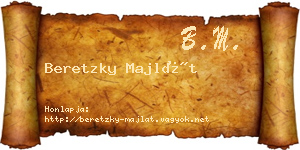 Beretzky Majlát névjegykártya